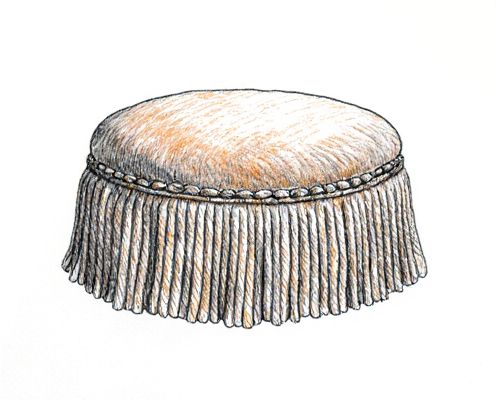 Fringed Ottomans in Furniture: Stylish Accents and Functional Elegance for Women's Spaces