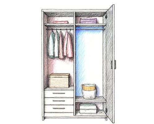LED-Lit Wardrobe in Furniture: Enhancing Women's Fashion Experience and Organization
