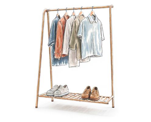 Minimalist Clothing Rack in Furniture: Enhancing Women's Wardrobes and Interiors