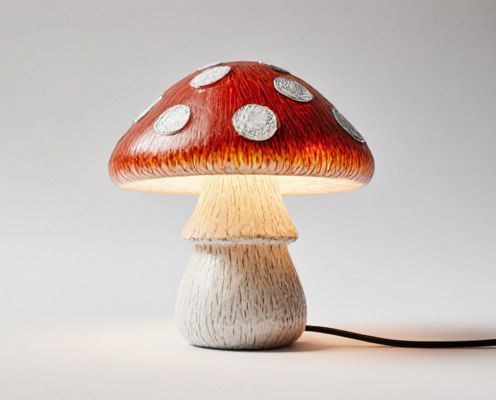 Mushroom Glass Lamp in Homeware: Aesthetic Appeal, Lighting Ambiance, and Feminine Design Trends